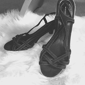 Black wedge heels Size 8 and a 1/2